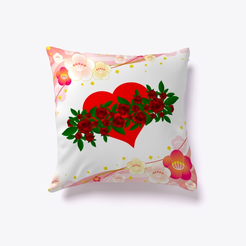 Indoor Pillow Heart in Flowers
