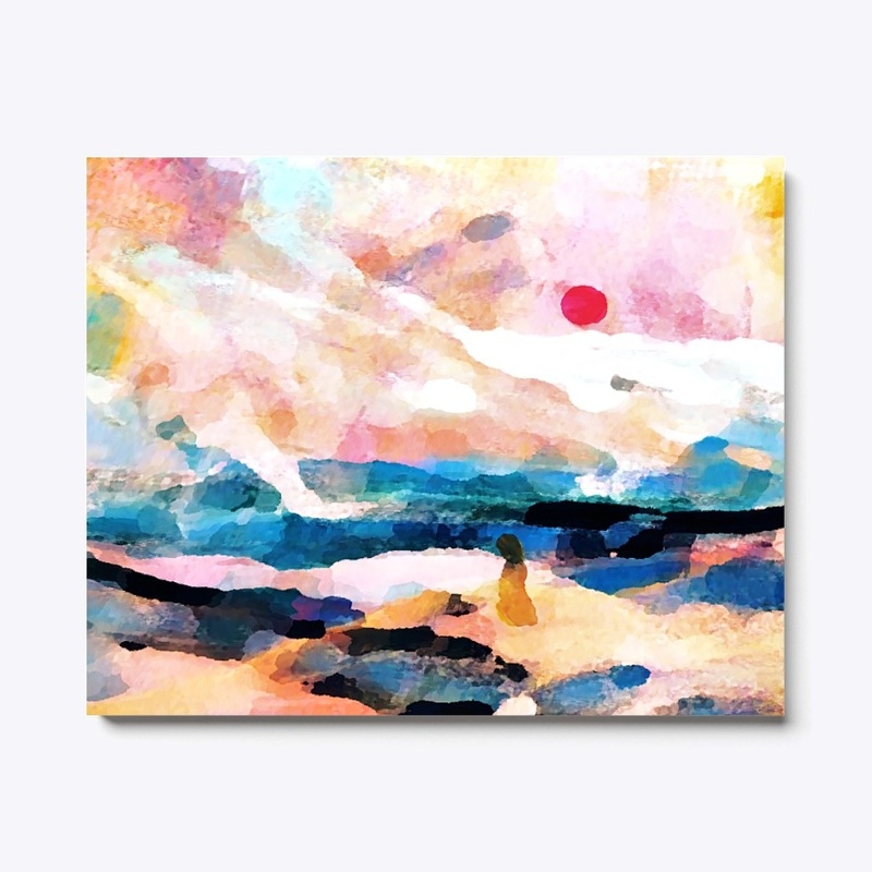 Shore and Mountain Painting Canvas