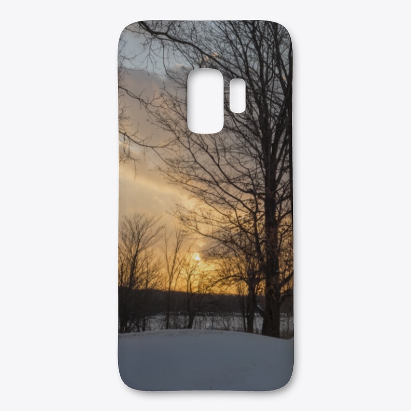 SUNSET VIEW AND WINTER LANDSCAPE