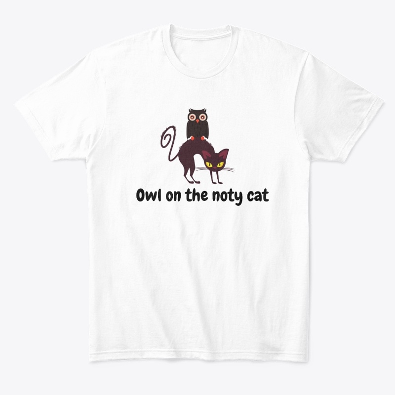 Owl on the noty cat T-shirt 