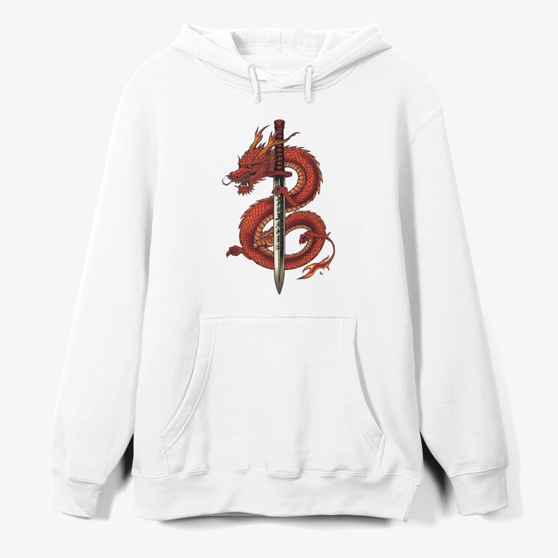 Japanese Dragon & Sword Graphic  🐉