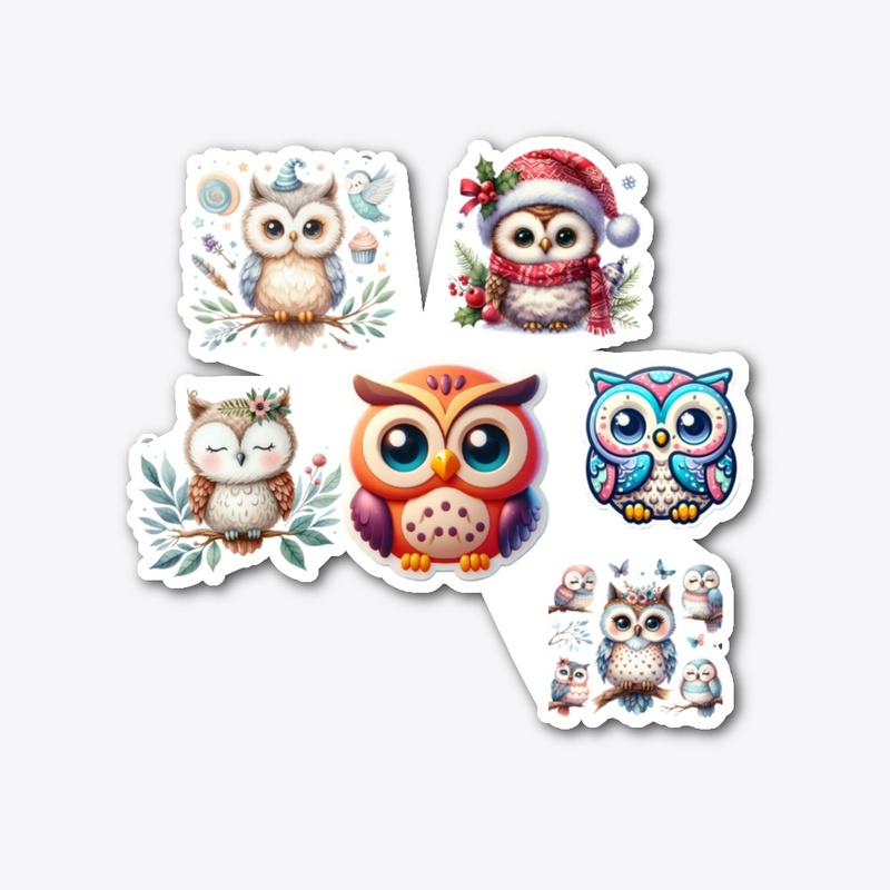 cute owls stickers