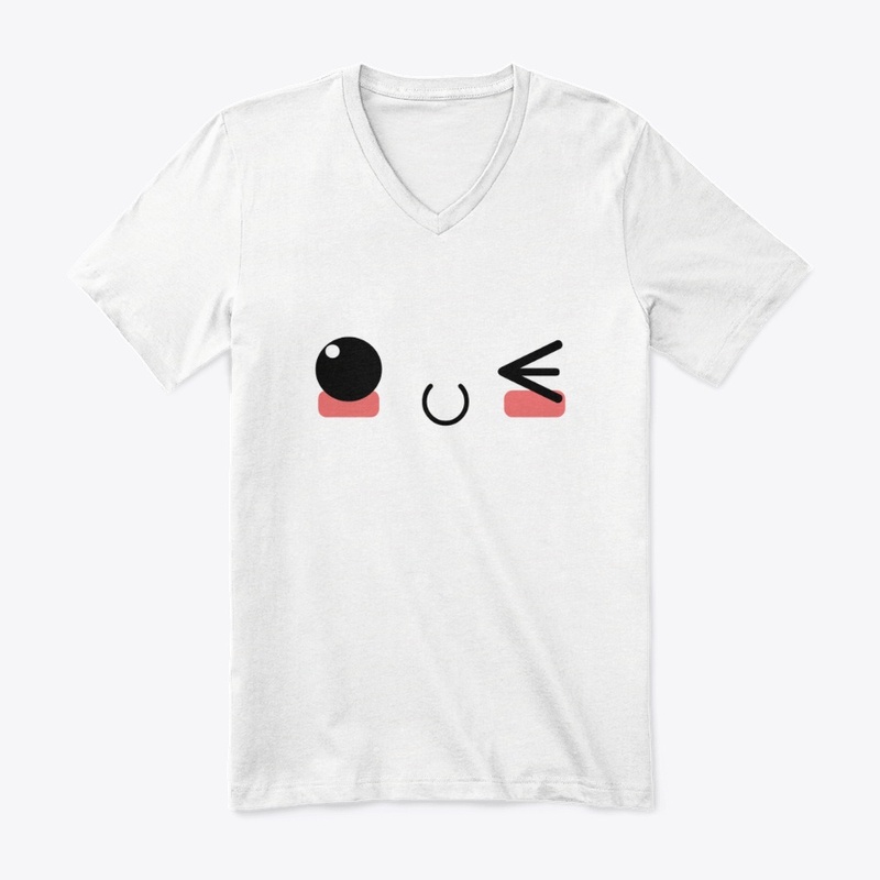 Kawaii japanese anime face design: lucky