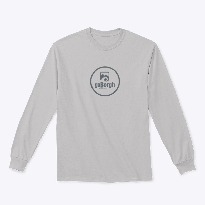 goBorgh gray logo long sleeve tees