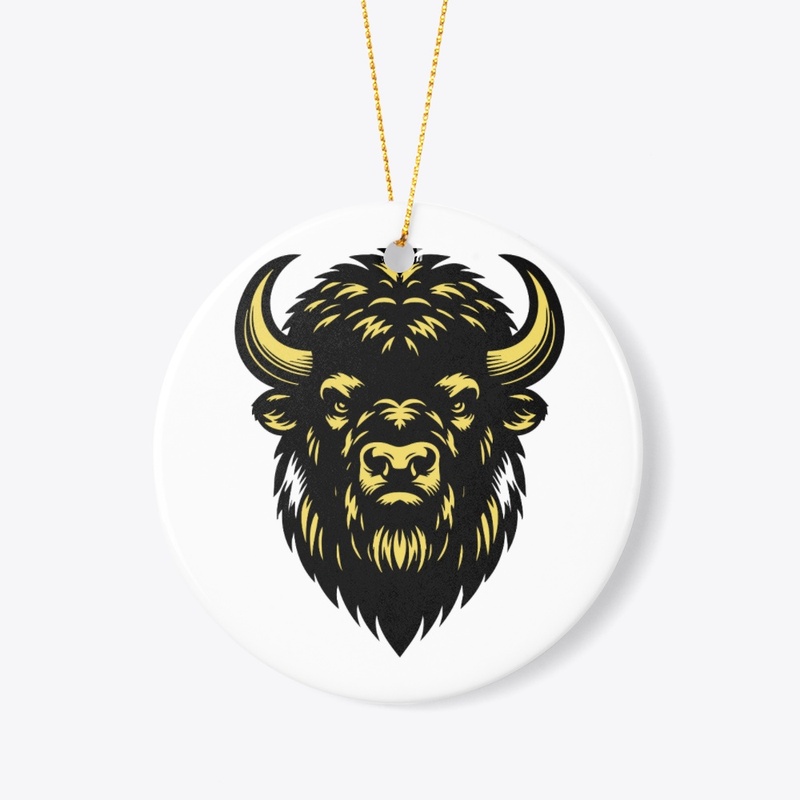 Angry Bison Head Design