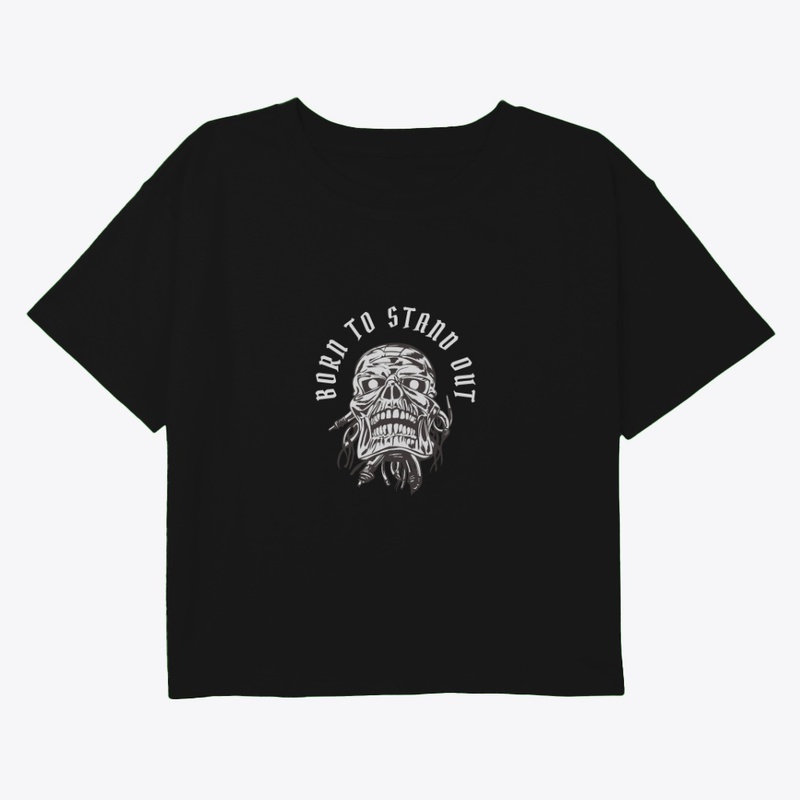 skull head  Black T-shirt