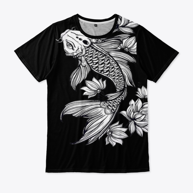koi fish japanese with flower