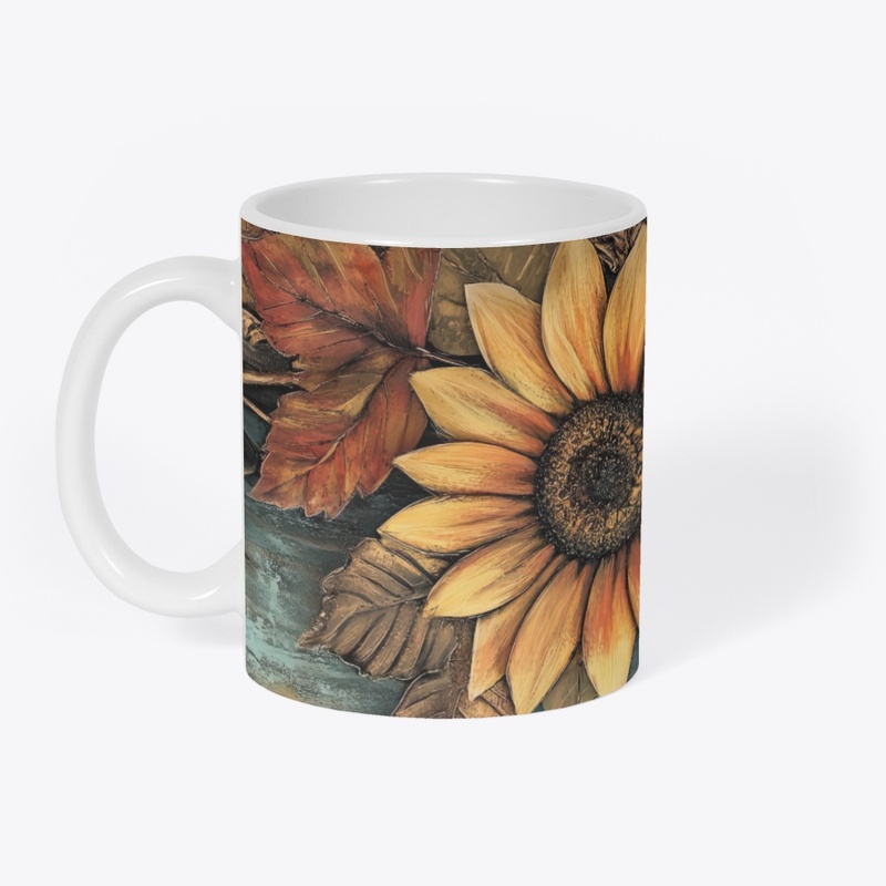 Sunflowers Fall Leaves Autumn