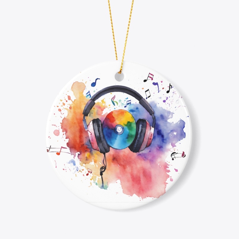 Musical vibes watercolor headphones