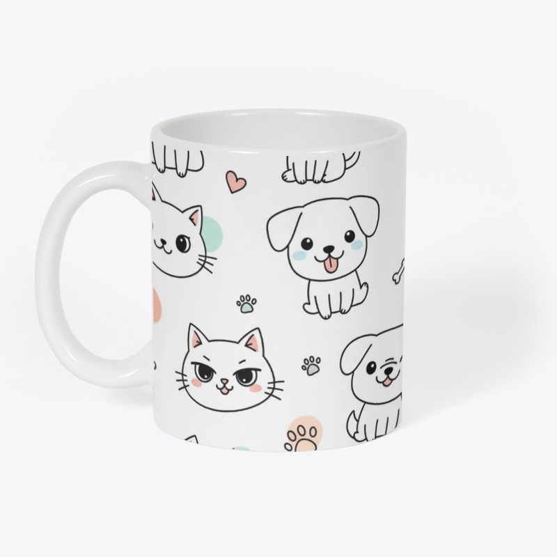 Milo & Bo Paw Print Mug  Cute Cat & Dog 