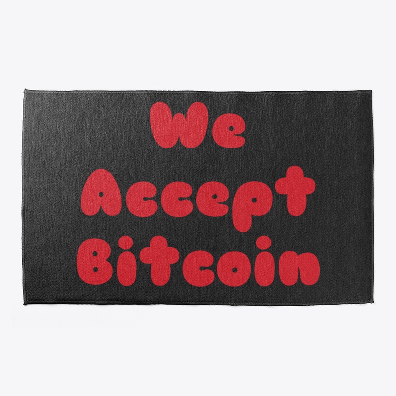 We Accept Bitcoin Welcome Mat_Red