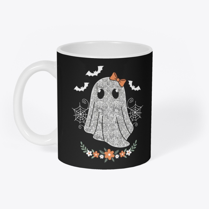 Cute Ghost with Bow Halloween