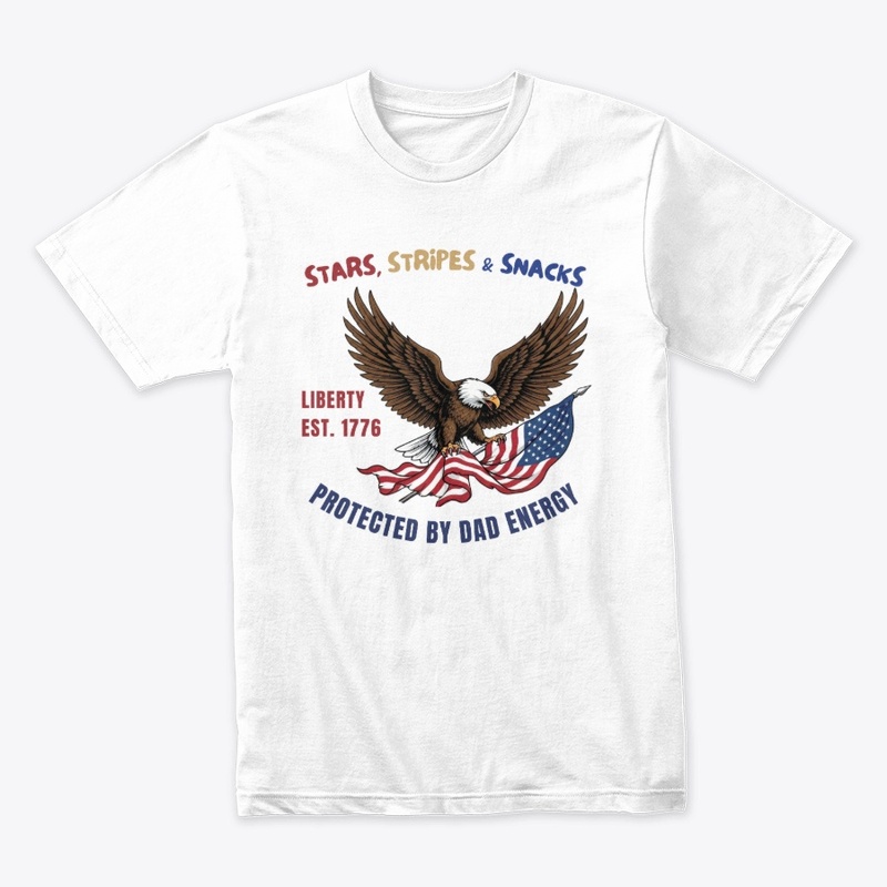 Funny Patriotic Eagle Snacking Dad Tee