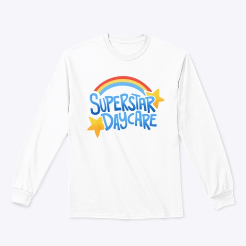 Long Sleeve Fnaf Superstar Daycare Shirt White Kaos Front