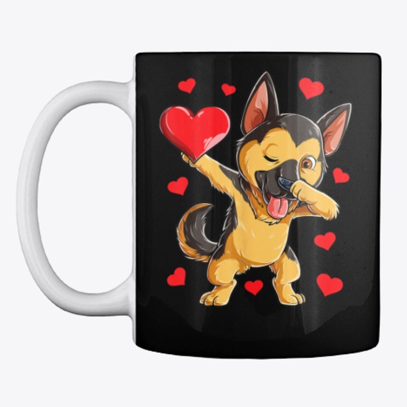 Dabbing German Shepherd Valentines Day