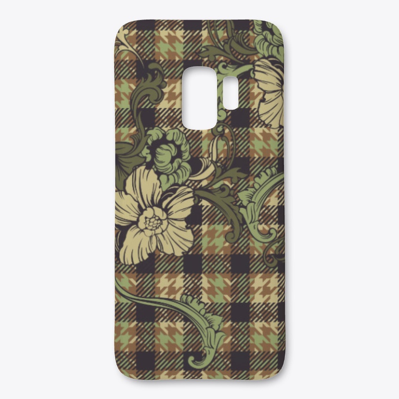 phone colored flower-plaid-pattern case