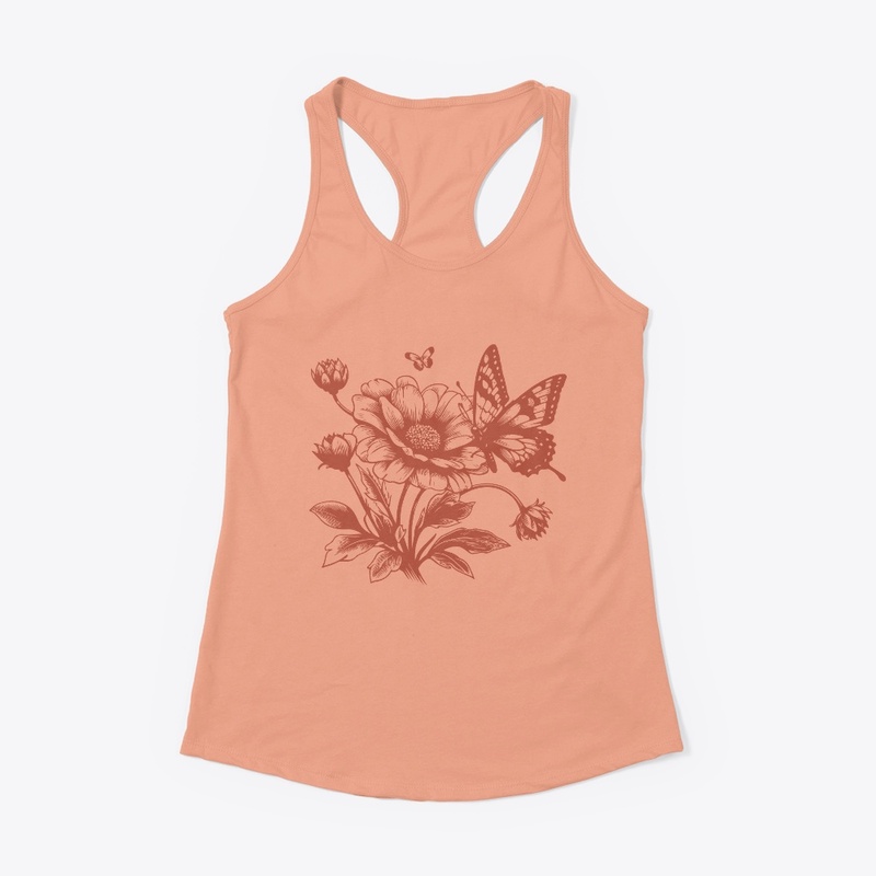 Flower with Butterfly T-Shirt