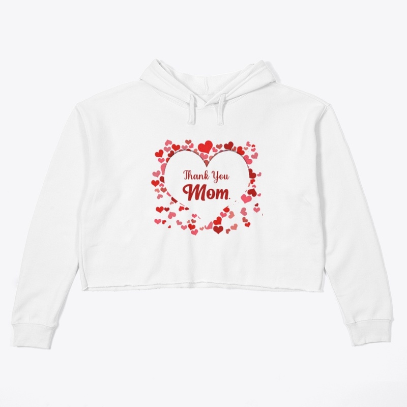 Thank You Mom with red hearts design