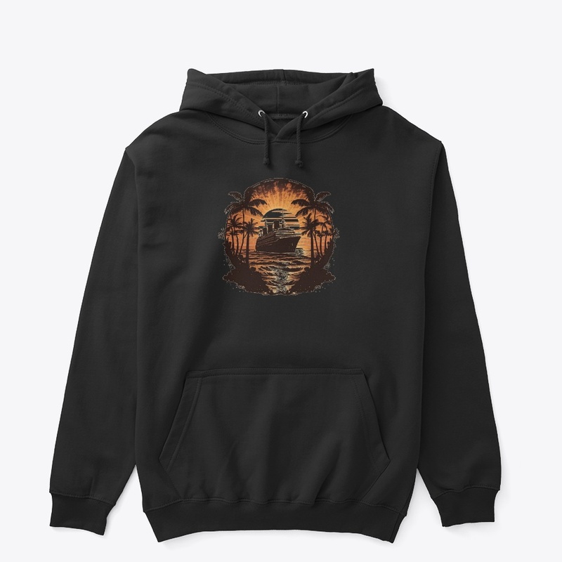 Unique ship and beach design t-shirt