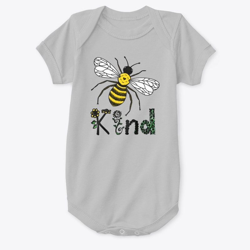 Be Kind Cute Bee Drawing Colored Art