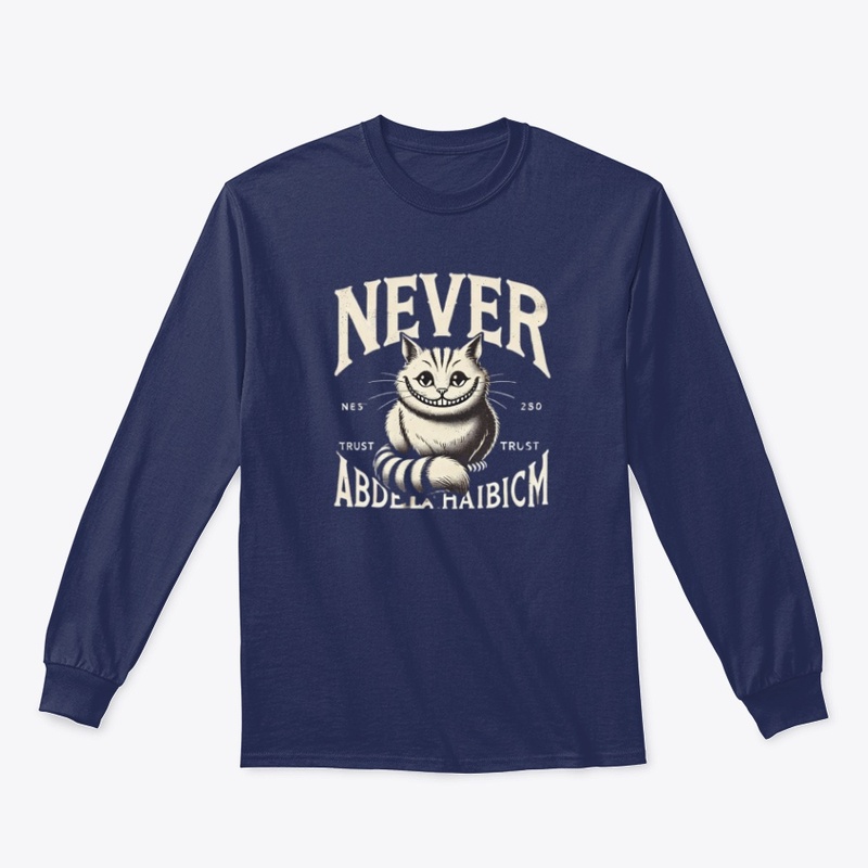 Vintage Smiling Cat T-Shirt – Never