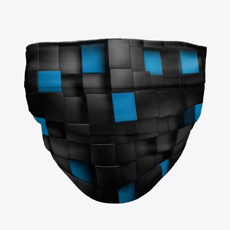 Blue & Black Digital Blocks Apparel
