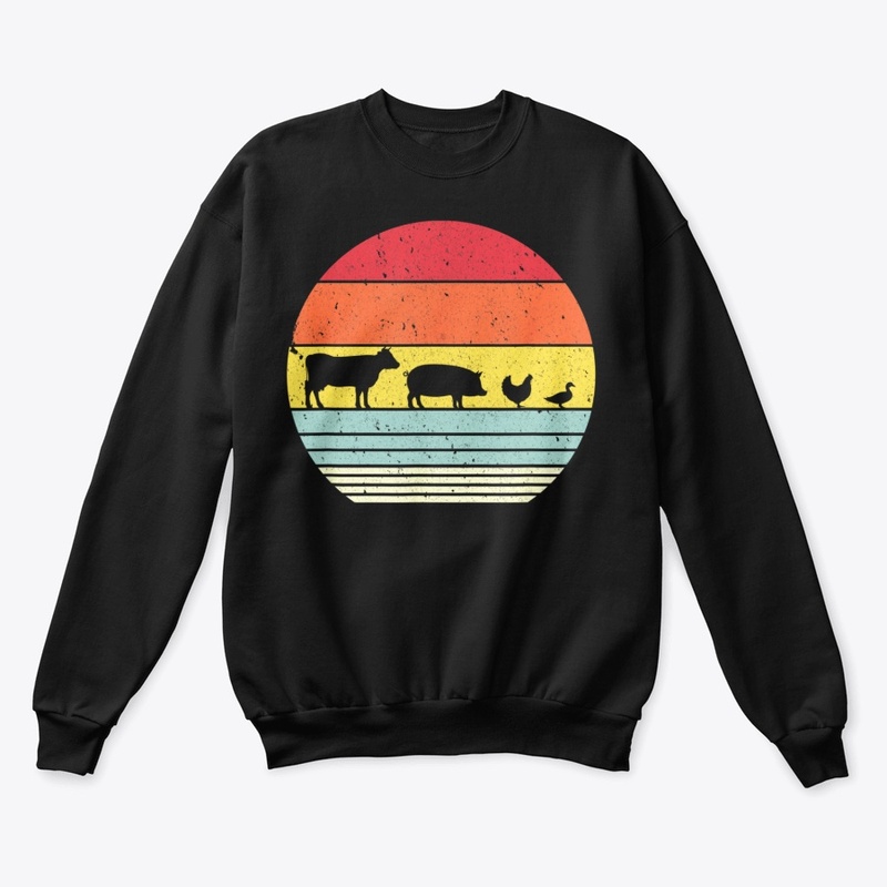Cow Pig Chicken Duck Vintage Farmer Tee