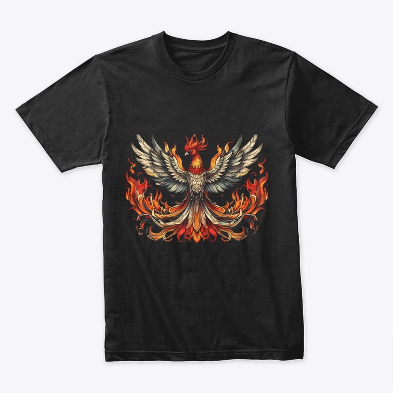 The image features a phoenix