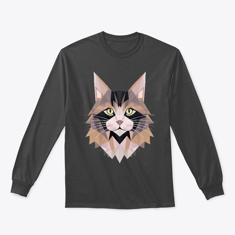 Maine Coon Cat geometric art