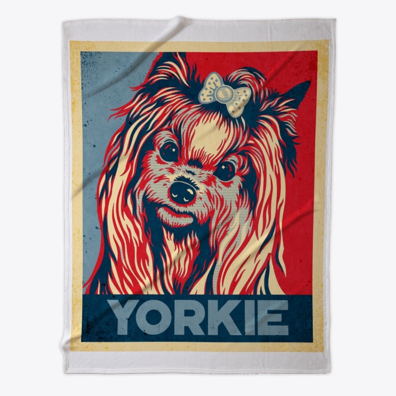 Cool Yorkie Propaganda Poster Style