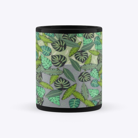 Tropical Leaves Black T-Shirt Right