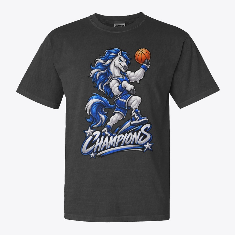 Powerful Horse Basketball Mascot 