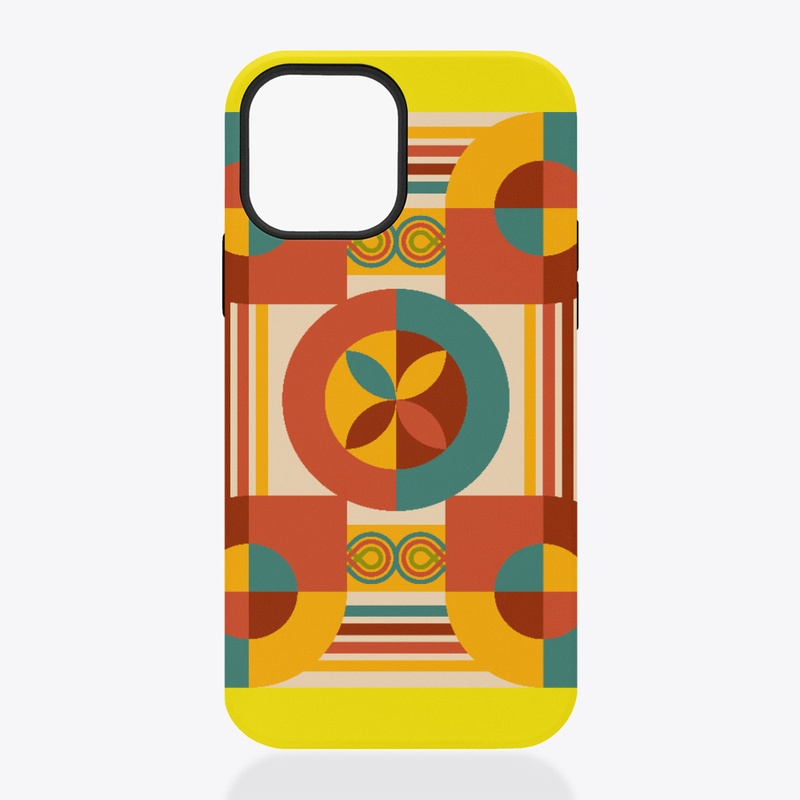 Tribal geometric design vintage sunset