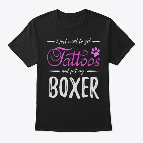 Boxer Dog Lover Tattoo Shirt Funny Dog M Black T-Shirt Front