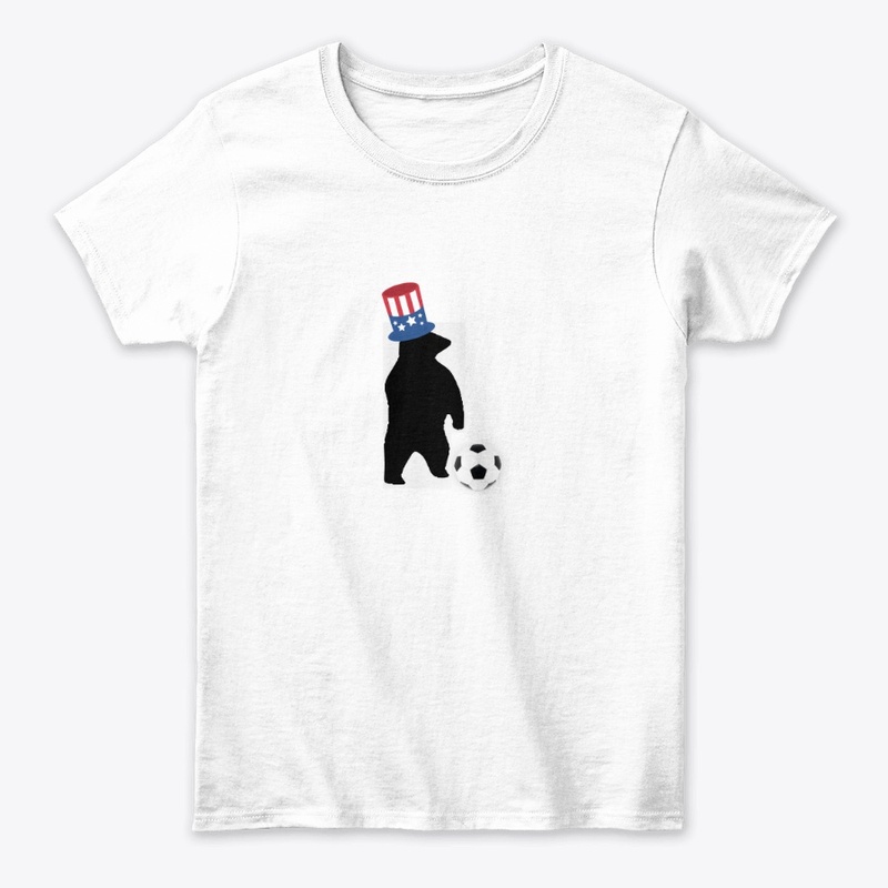  American flag football Tee w/ bear