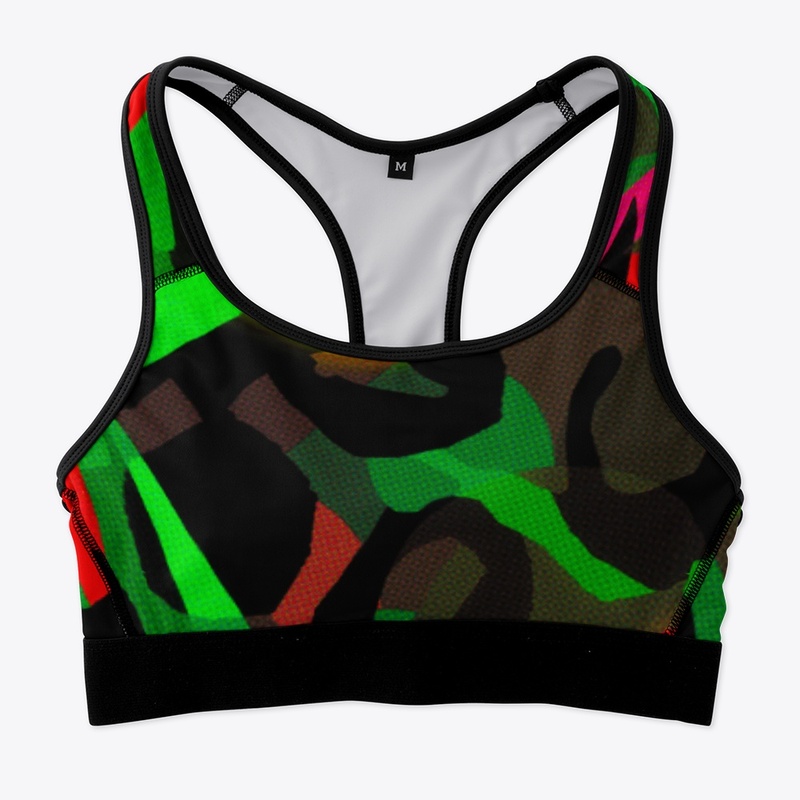 Neon Green And Brown Abstract