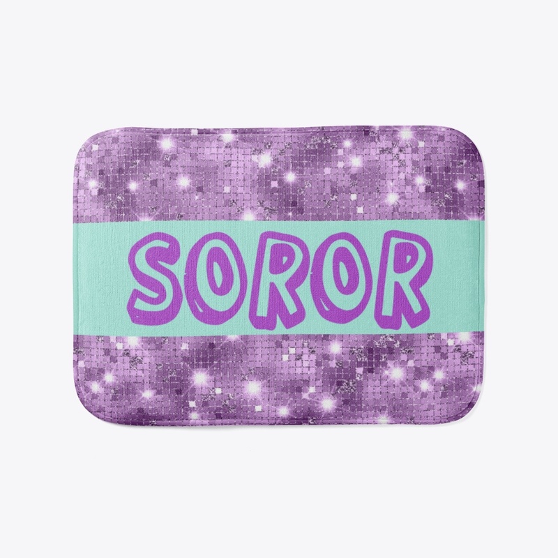 Purple and Green Soror Bath Mat