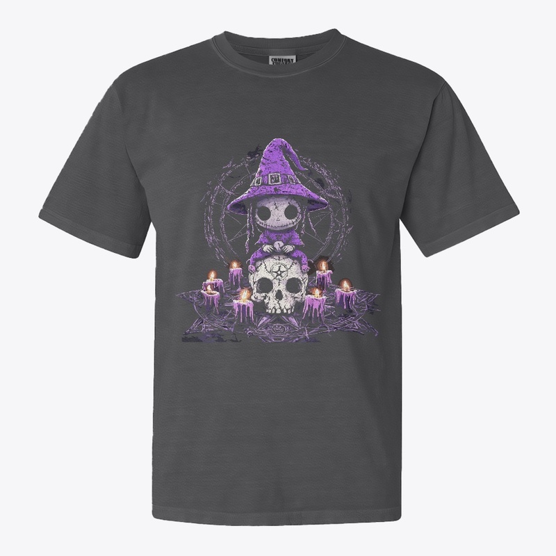 Cute Witch-Skull Halloween T-Shirt