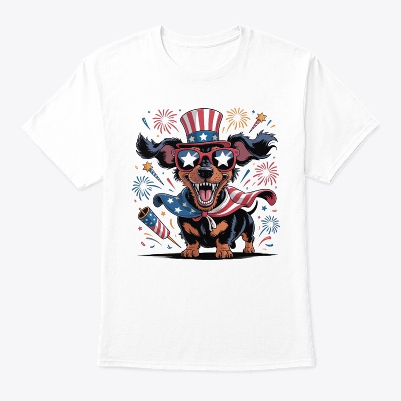 Patriotic Dachshund Dog 4th July USA 