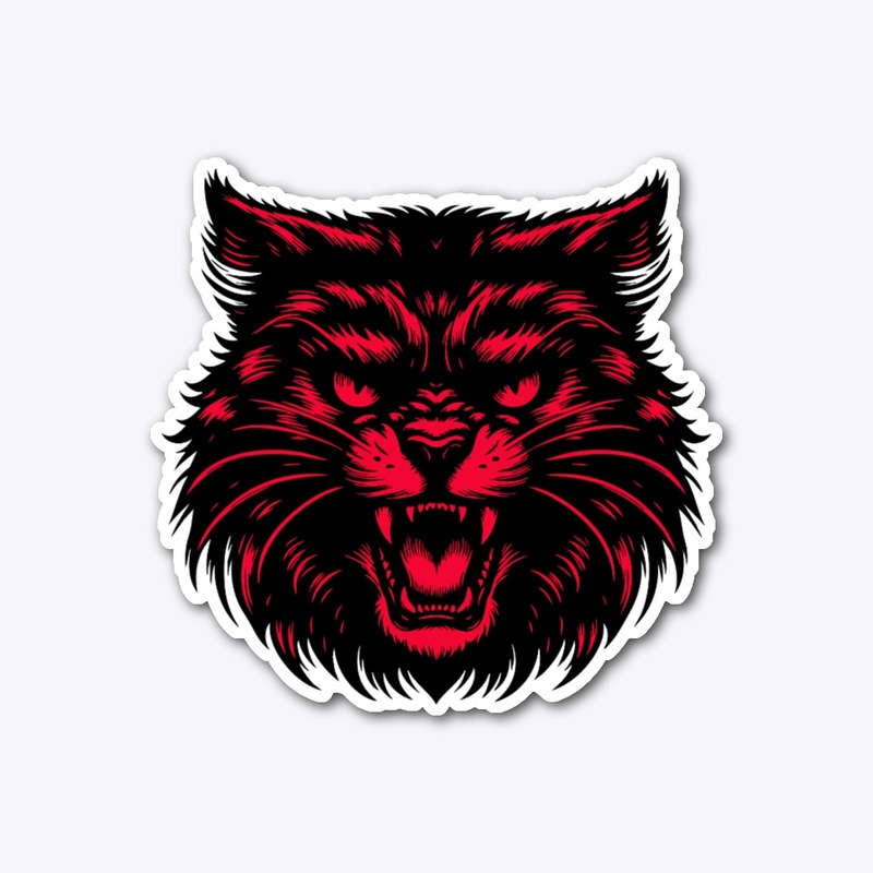 Fierce Angry Cat Artwork