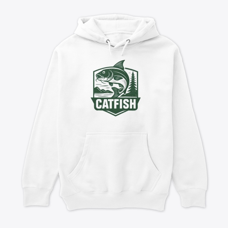 Retro Catfish Fishing Badge