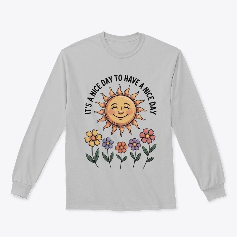 Shining Sun With Colorful Flowers