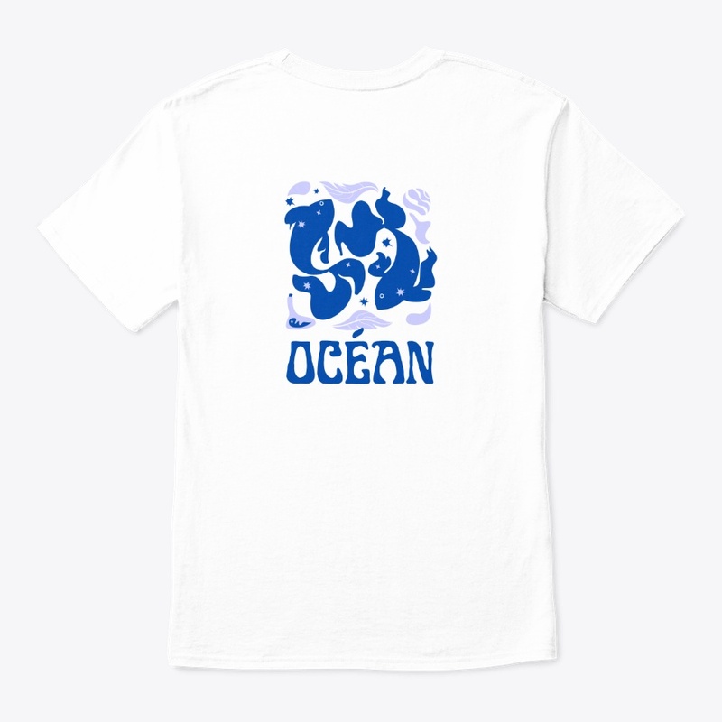 Minimalist Ocean Tee – Blue & Lavender