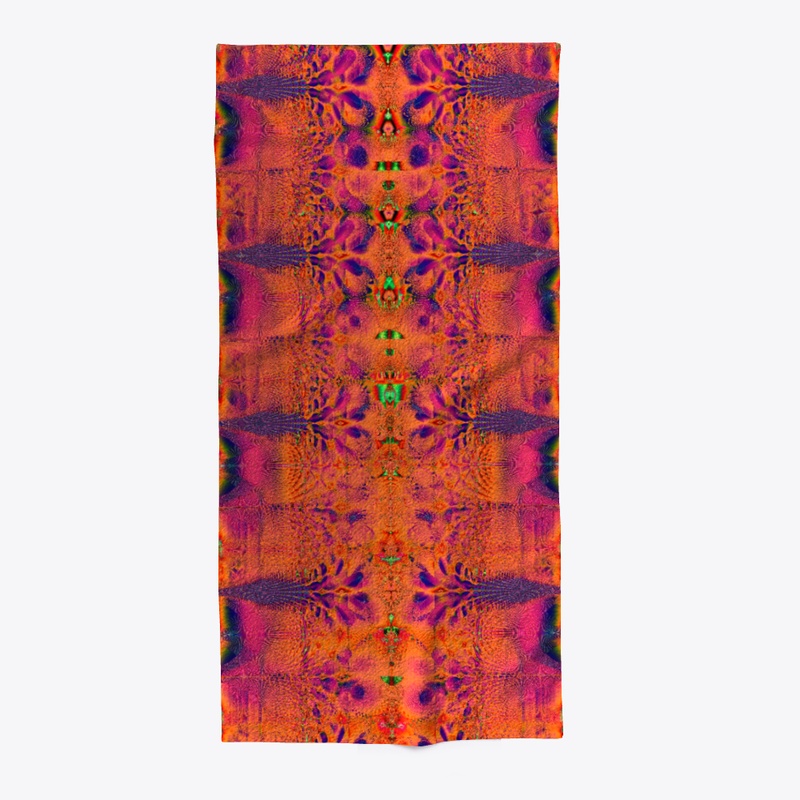 Fractal Batik Or/Pk Beach Towel