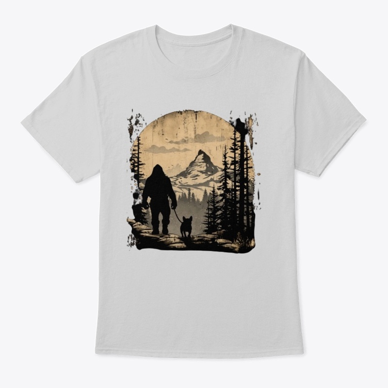 Sasquatch and French Bulldog Hiking