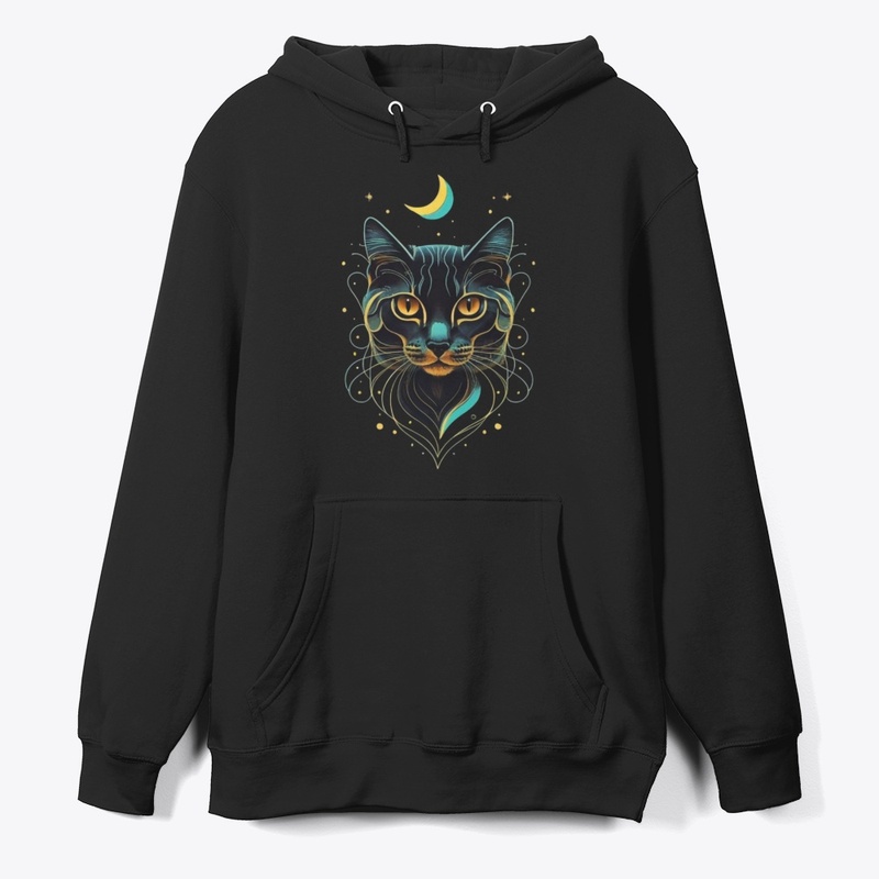 Cat Face with  moonlight lighting