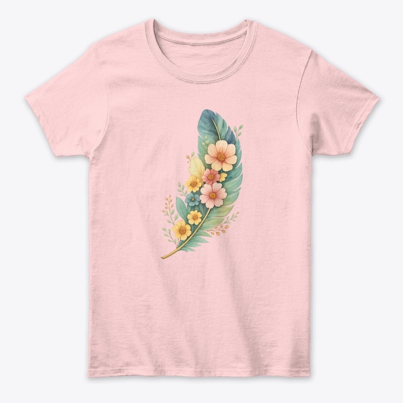 "Natural Bloom Feather Design"