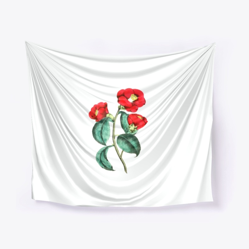 Vintage red camellia flower