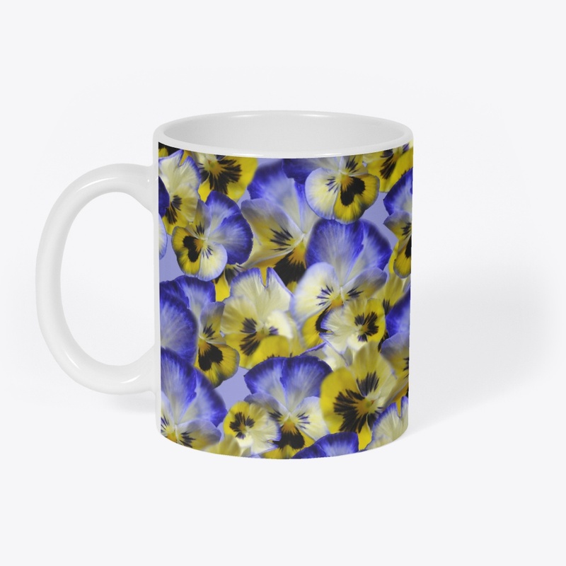 Blue and Yellow Pansies