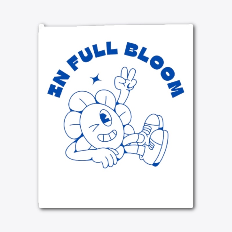 In Full Bloom – Blue Aesthetic Sticker
